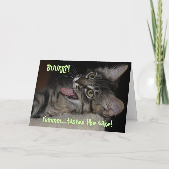Kimber Burping Chat Carte d'anniversaire (Devant)