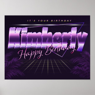 Kimberly Name First name pura retro poster Birthda