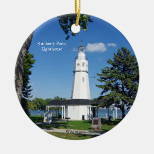 Kimberly Point Lighthouse circle ornament