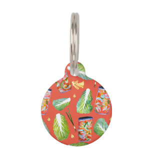 Kimchi Ingredients Spicy Fermentation Watercolor Pet Tag