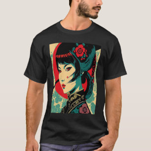 Kimono Female Retro Japanese Samurai Geisha Vintag T-Shirt
