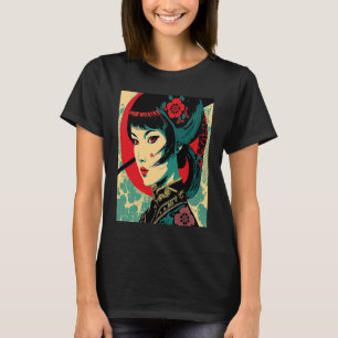 Kimono Female Retro Japanese Samurai Geisha Vintag T-Shirt