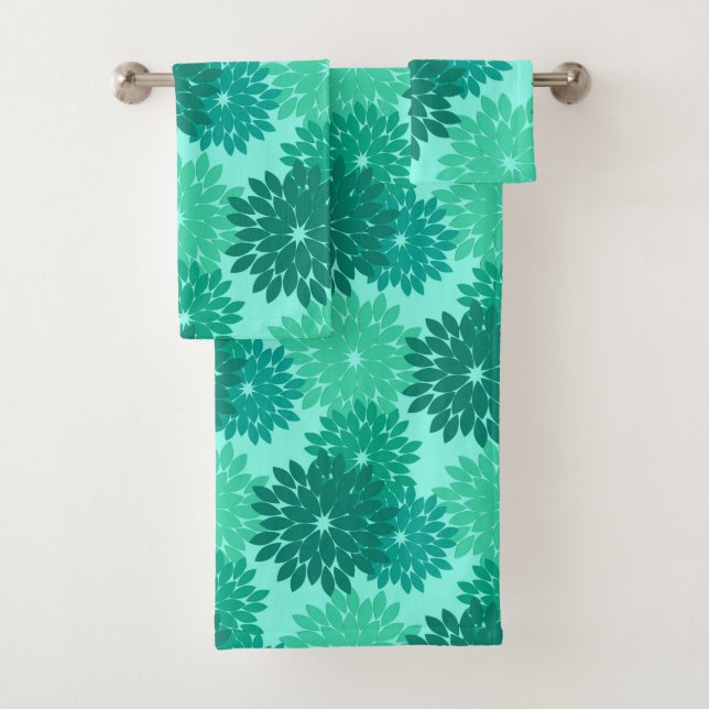 Kimono Floral moderne Imprimer, Turquoise, Turquoi (En situation)