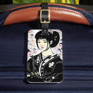 Kimono Girl Luggage Tag