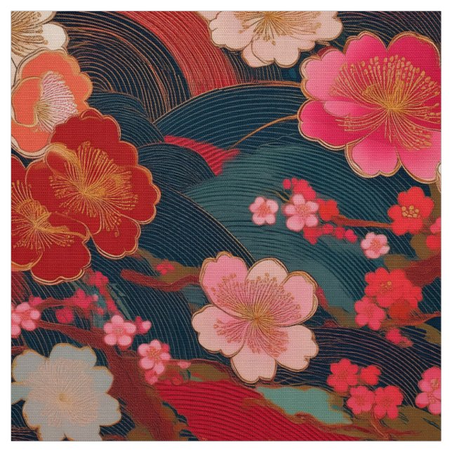Kimono inspired japanese fabric (Swatch)