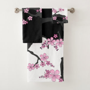 Kimono japonais Sakura noir et blanc