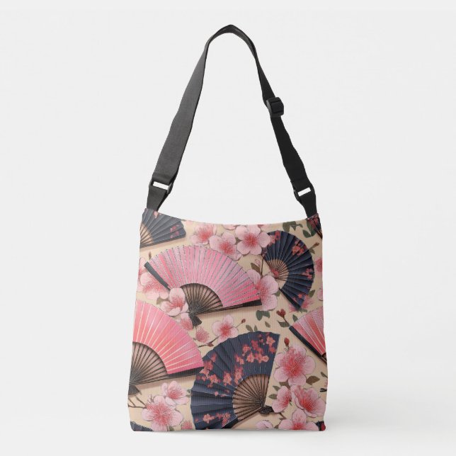 Kimono pattern inspired japanese fabric crossbody bag (Front)