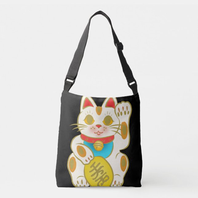 Kimono pattern inspired japanese fabric crossbody bag (Front)