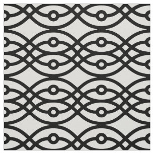 Kimono print, black on white fabric