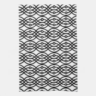 Kimono print, black on white kitchen towel