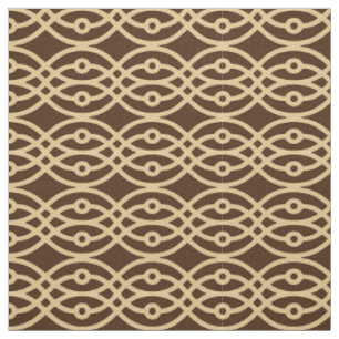 Kimono print, chocolate brown and tan fabric