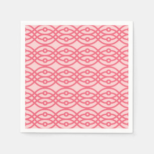 Kimono print, coral pink napkin