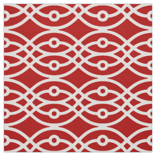 Kimono print, dark red and white fabric