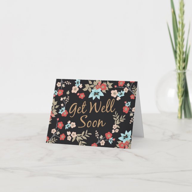 Kimono Print Get Well Soon Card (Front)