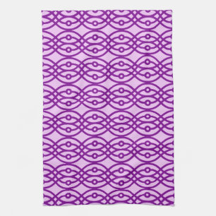 Kimono print, lavender and purple kitchen towel