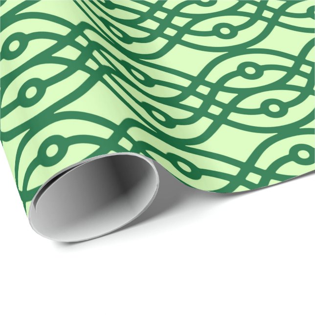 Kimono print, light & dark green wrapping paper (Roll Corner)