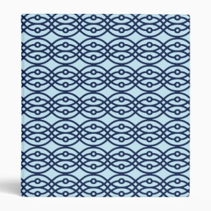 Kimono print, navy and light blue binder