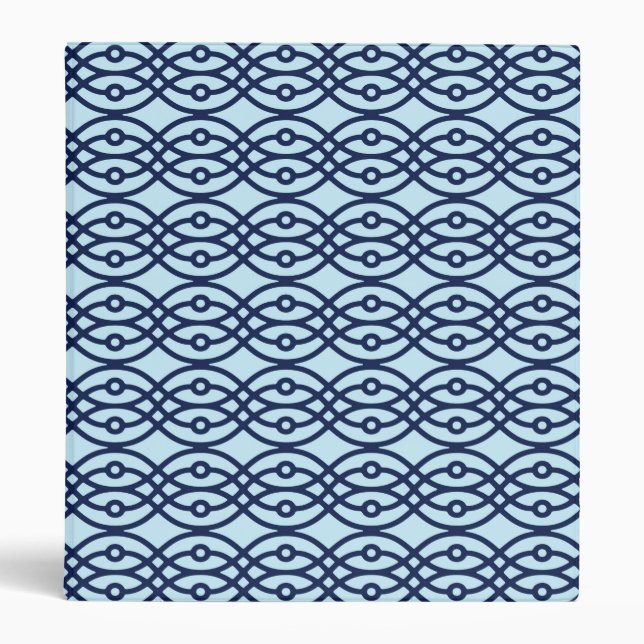 Kimono print, navy and light blue binder (Front)