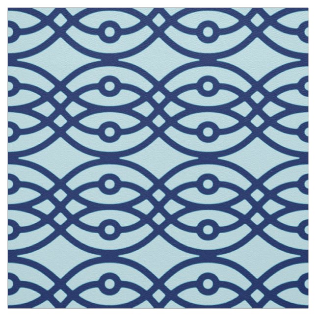 Kimono print, navy and light blue fabric (Swatch)