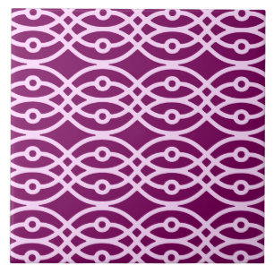 Kimono print, plum and pink tile