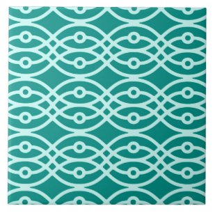 Kimono print, turquoise and aqua tile