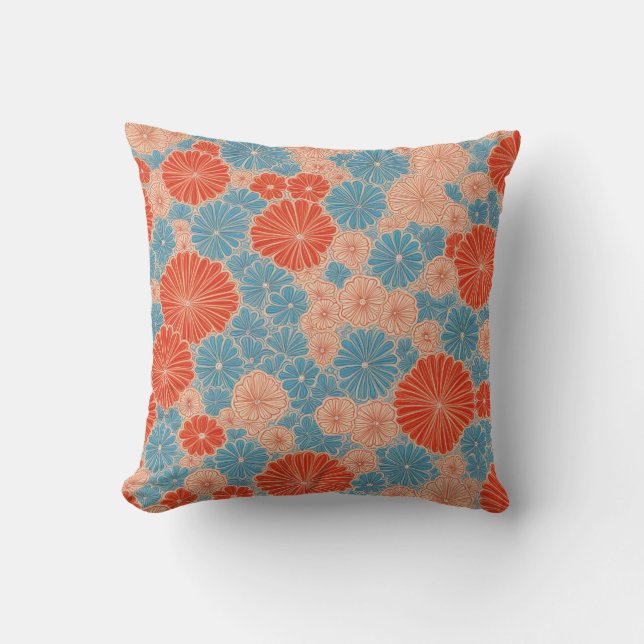 Kimono Rhythm: A Pattern of Japanese Inspiration Throw Pillow (Front)
