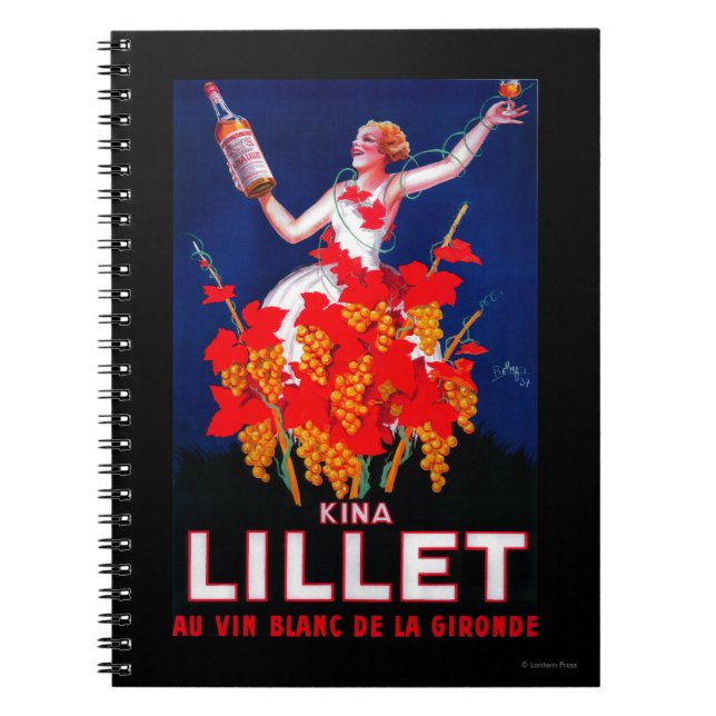 Kina Lillet Vintage PosterEurope Notebook (Front)