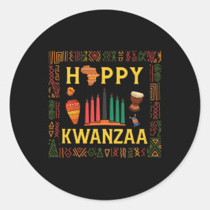 Kinara Candles Principles African American Happy K Classic Round Sticker