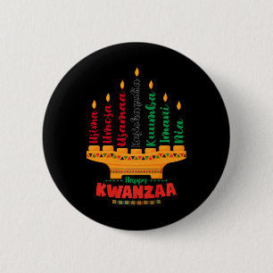 Kinara Seven Candles Principles Of Kwanzaa Happy K 2 Inch Round Button