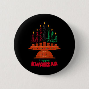 Kinara Seven Candles Principles Of Kwanzaa Happy K 2 Inch Round Button