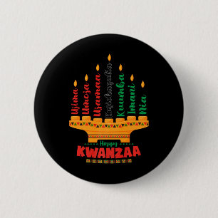 Kinara Seven Candles Principles Of Kwanzaa Happy K 2 Inch Round Button