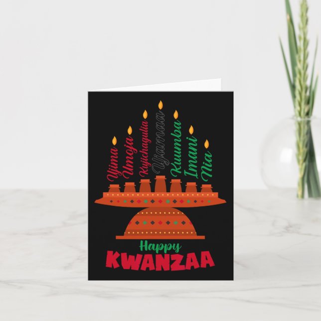 Kinara Seven Candles Principles Of Kwanzaa Happy K Card (Front)