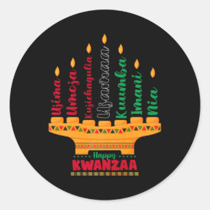 Kinara Seven Candles Principles Of Kwanzaa Happy K Classic Round Sticker