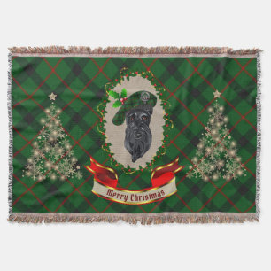 Kincaid Scottie Dog Christmas Throw Blanket