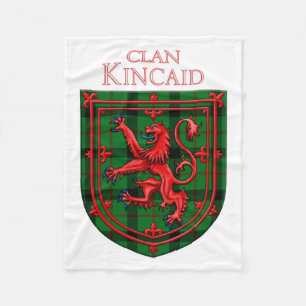 Kincaid Tartan Scottish Plaid Lion Rampant Fleece Blanket