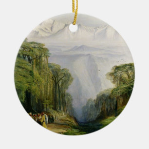 Kinchinjunga from Darjeeling, 1879 (oil on canvas) Ceramic Ornament