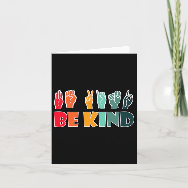 Kind American Sign Language Asl Disability Awarene Card (Front)