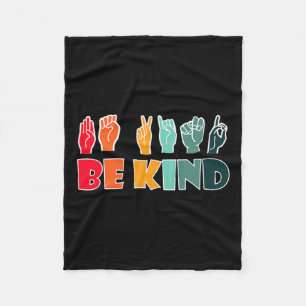 Kind American Sign Language Asl Disability Awarene Fleece Blanket