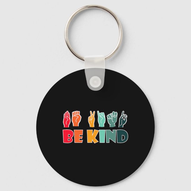 Kind American Sign Language Asl Disability Awarene Keychain (Front)