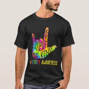 Kind Asl Love Sign Language Hand Autism Awareness  T-Shirt