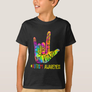 Kind Asl Love Sign Language Hand Autism Awareness T-Shirt