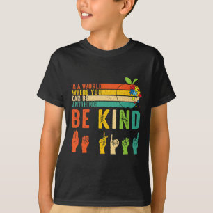 Kind Asl Sign Language Hand Autism Awareness Kindn T-Shirt