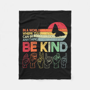 Kind Autism Awareness Asl Mom Teacher Kindness 2 Fleece Blanket