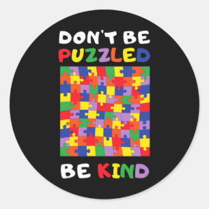 Kind Autistic Puzzle Autism Awareness 2022 Asl Mom Classic Round Sticker