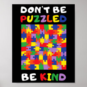 Kind Autistic Puzzle Autism Awareness 2022 Asl Mom Poster