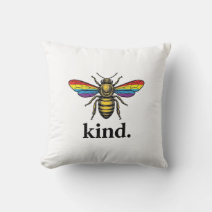 Kind Bee Vintage Rainbow Wing Shirt Design (2)_1 Throw Pillow