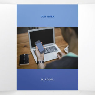 Kind Blue Tone Squared Off Qr Codes Tri-Fold Card