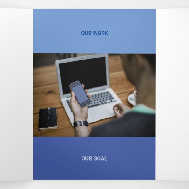 Kind Blue Tone Squared Off Qr Codes Tri-Fold Card (Inside Middle)