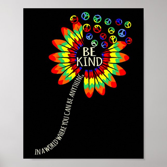 Kind Dyslexia Awareness Silver Ribbon Support Grap Poster (Front)