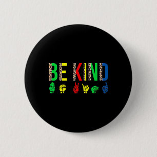 Kind Hand Sign Language Puzzle Autism Awareness As 2 Inch Round Button